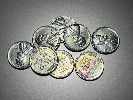 1943 Steel Wheat Cents - BU and Replated