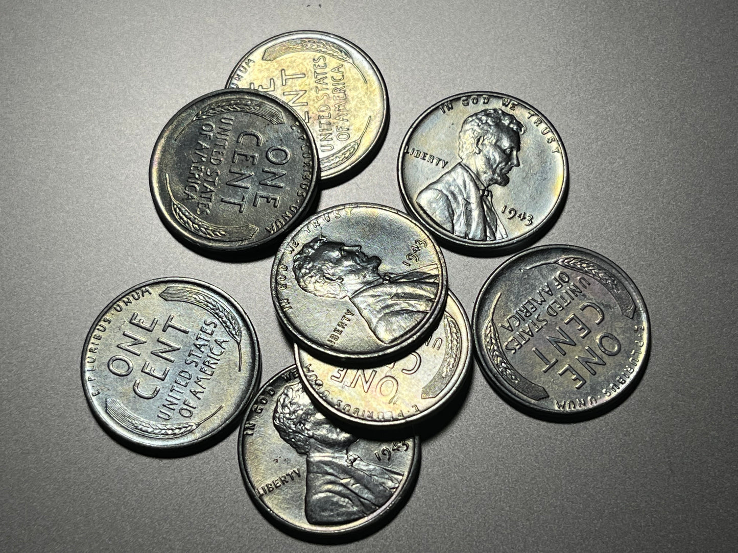 1943 Steel Wheat Cents - BU and Replated