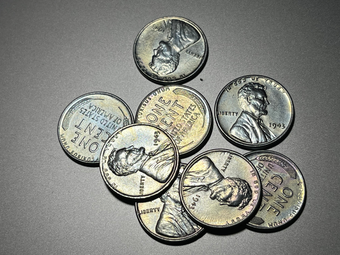 1943 Steel Wheat Cents - BU and Replated