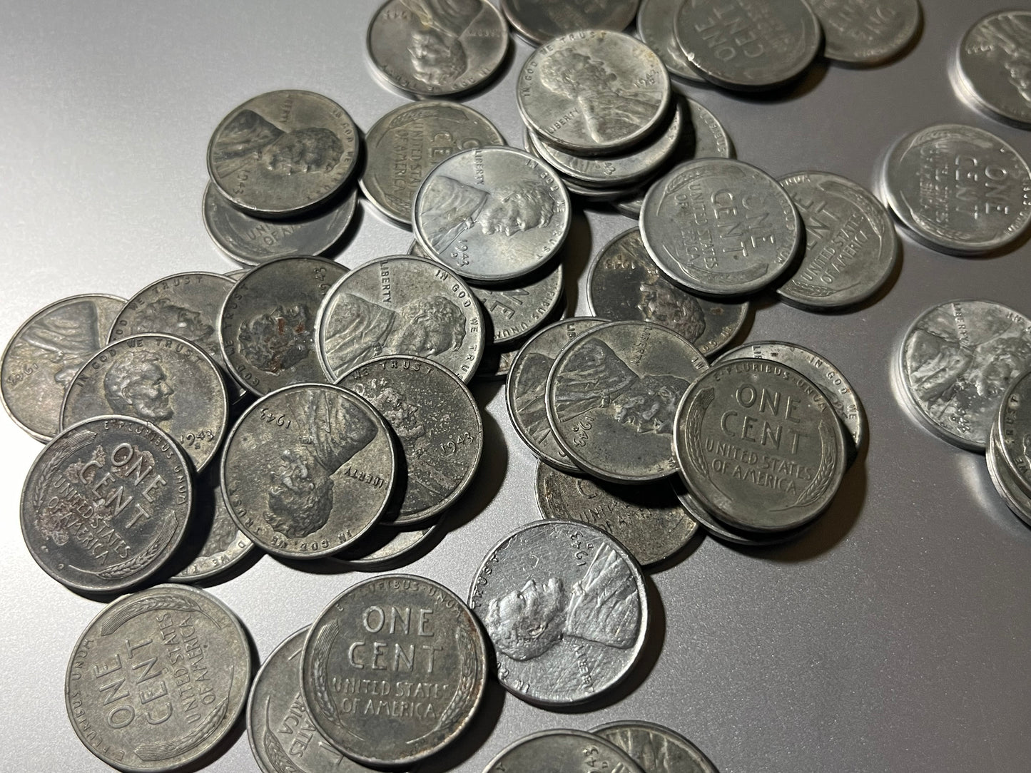 1943 STEEL Wheat Cents WWII Wartime One Year Issue