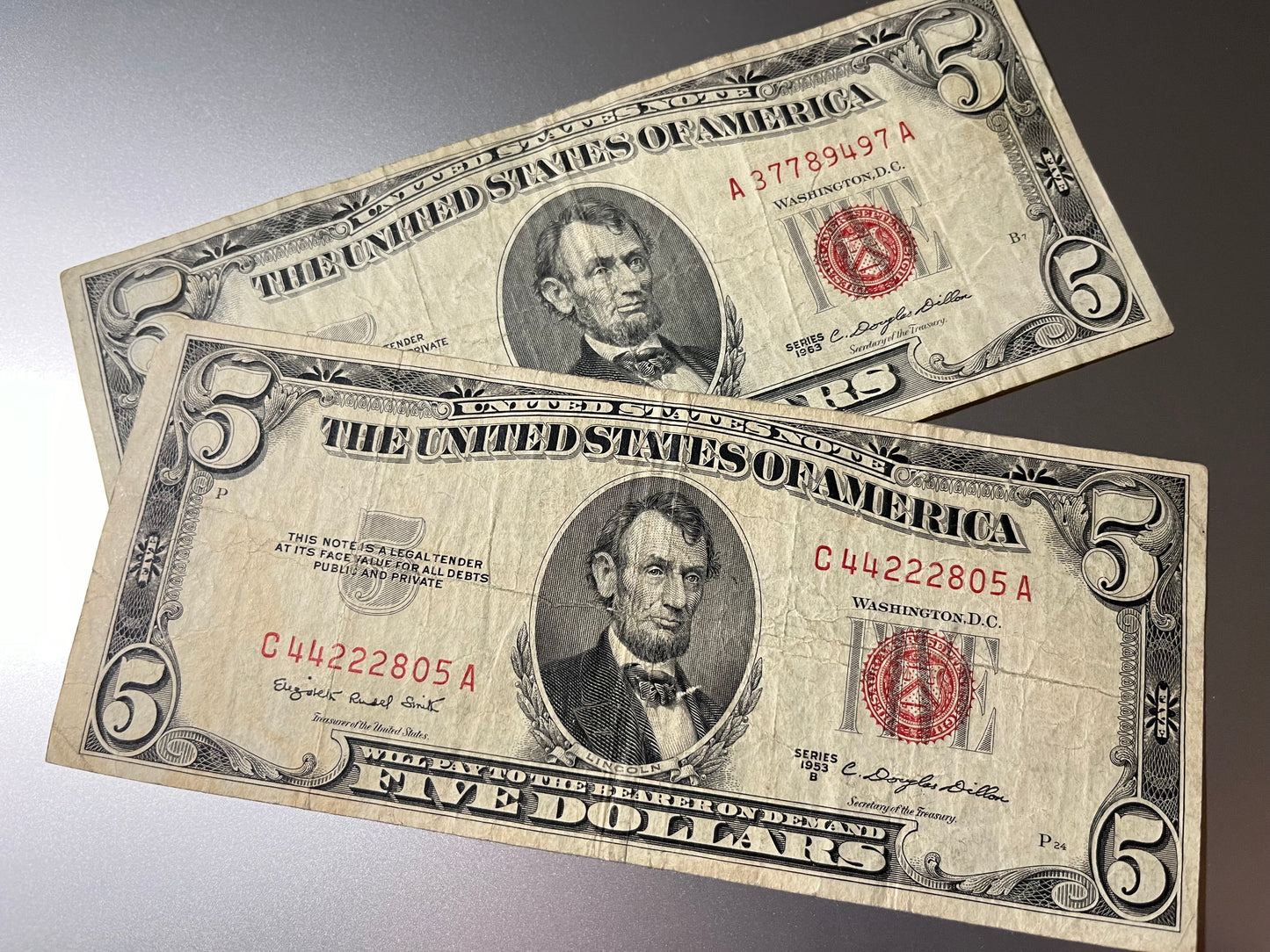 1953-1963 Red Seal United States Note $5 Legal Tender