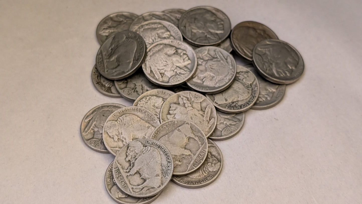 1913-1938 U.S. Buffalo Nickels Full Date